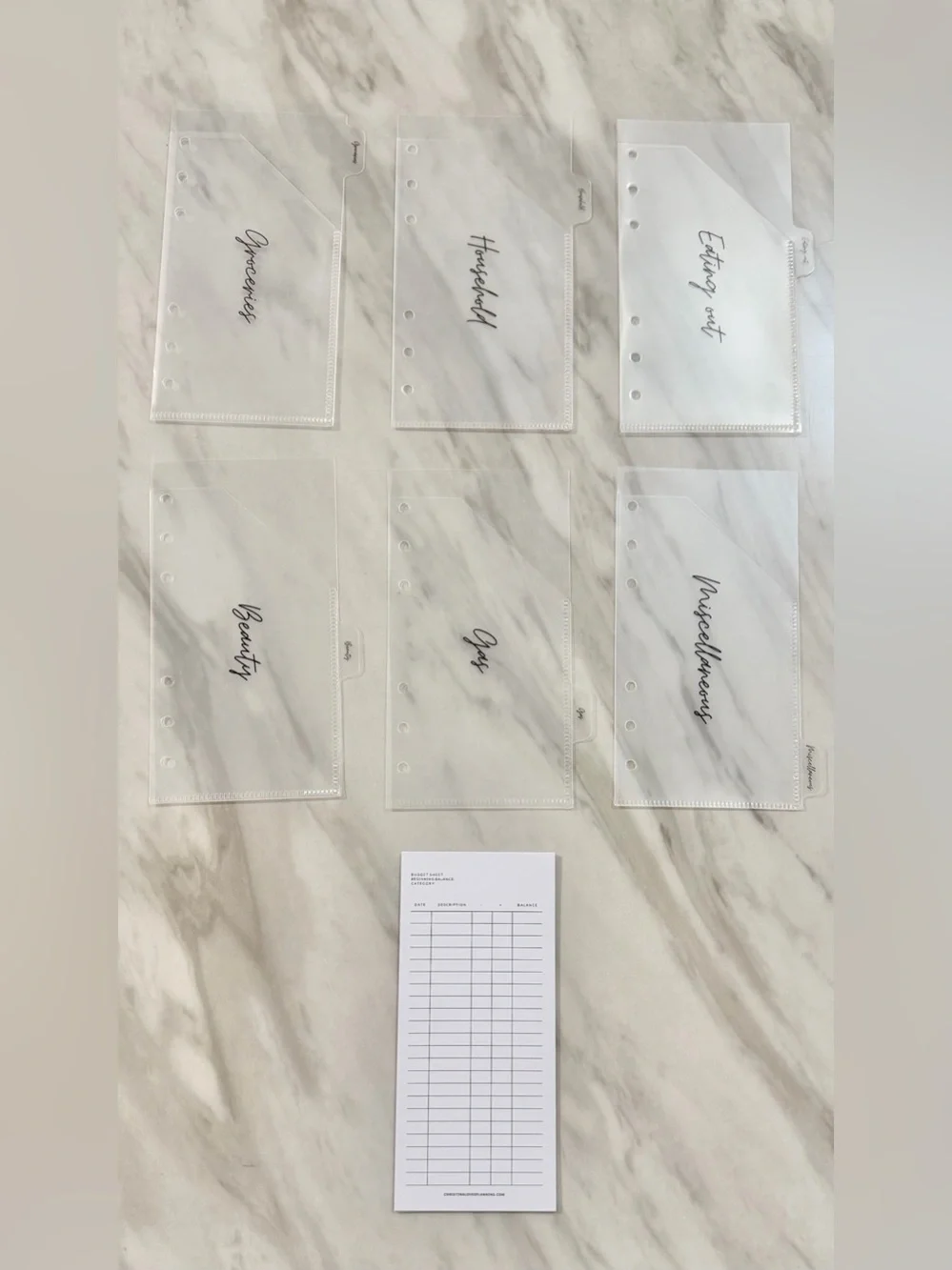 New Christina Loves Planning Personal Rings Cash Envelope Set & 6 Budget Sheets